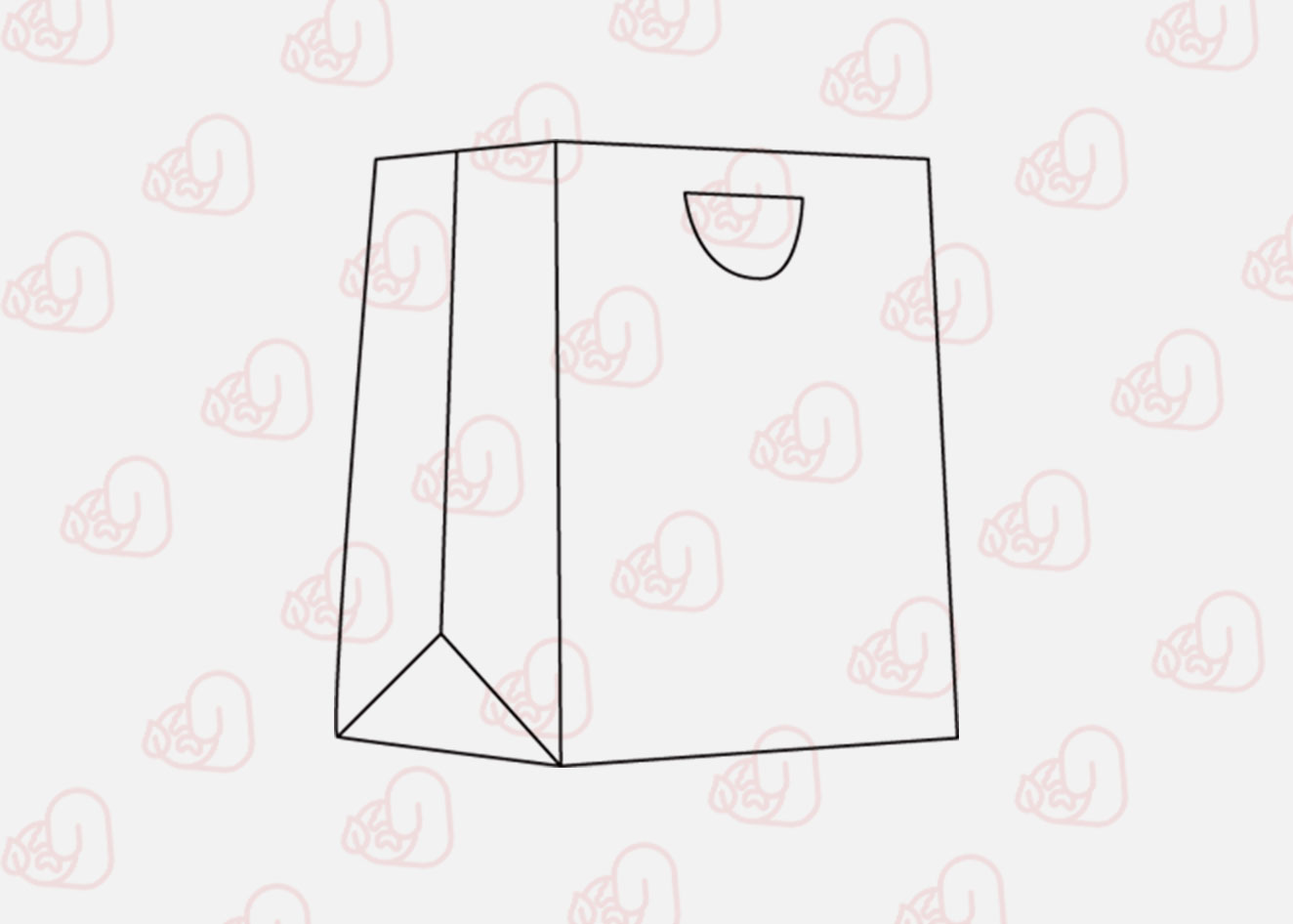 Modelos de saco de papel com corte D