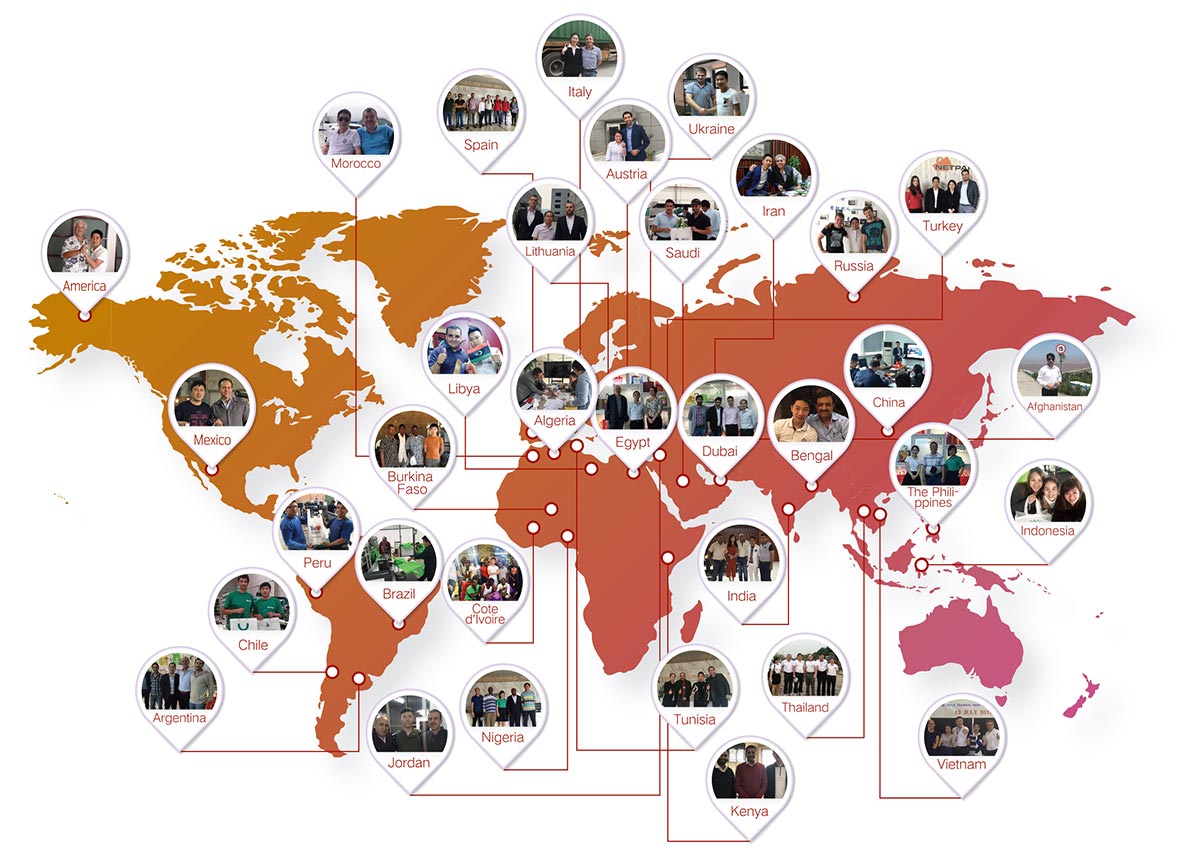 Mais de 3.000 clientes em 120 países+