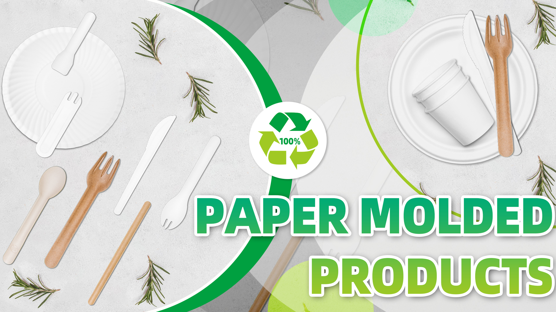 Diversas aplicações de produtos moldados em papel